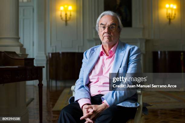 Manuel Gutierrez Aragon poses at the International Menendez Pelayo University on July 5, 2017 in Santander, Spain.