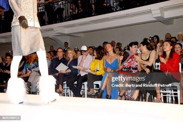 Gilles Dufour, Catherine Deneuve, Loic Prigent; Aloise Sauvage, Fauve Hautot, Rossy de Palma, Blanca Li and Hiba Abou attend the Jean Paul Gaultier...