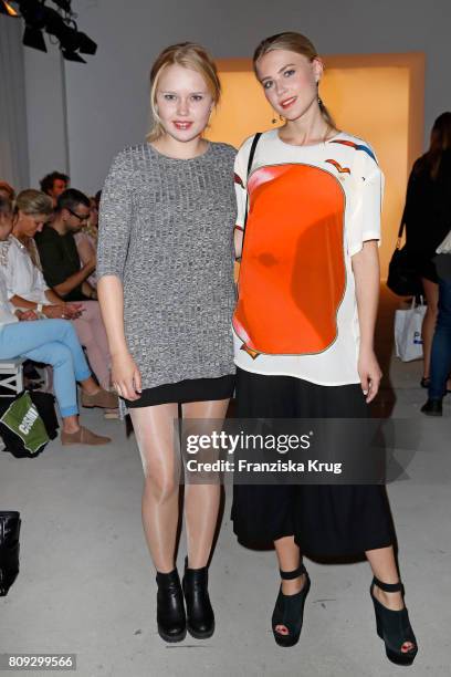 Eva Nuernberg and Jeanne Goursaud attend the Rebekka Ruetz show during the Mercedes-Benz Fashion Week Berlin Spring/Summer 2018 at Kaufhaus Jandorf...