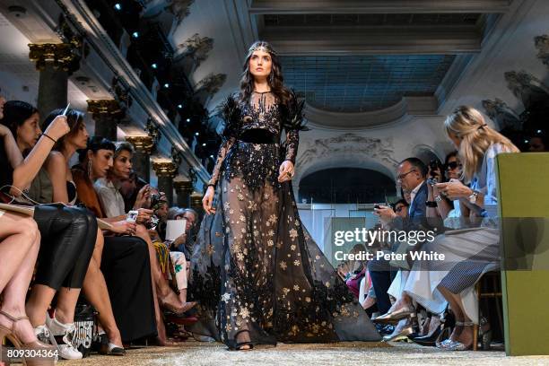 Blanca Padilla walks the runway during the Elie Saab Haute Couture Fall/Winter 2017-2018 show as part of Haute Couture Paris Fashion Week on July 5,...