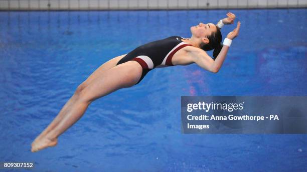 Clare Cryan in action in the Women's 1m Preliminary event during the British Gas National Diving Championships at the John Charles Centre for Sport...