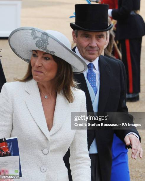 Carole and Michael Middleton, parents of the Duchess of Cambridge, attend the annual Trooping the Colour ceremony to mark the Queens official...