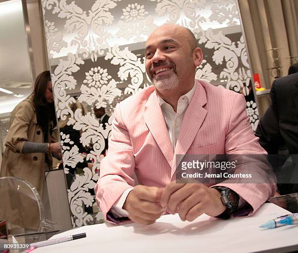 Shoe Designer Christian Louboutin makes his first ever personal appearence at New York's Saks Fifth Ave on February 7, 2008 in New York City.