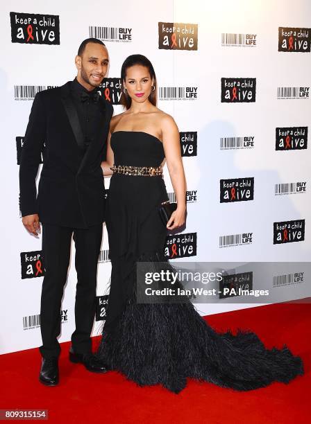 Swizz Beatz and Alicia Keys arriving for the Black Ball in aid of Keep A Child Alive, at The Roundhouse, Chalk Farm Road, London.