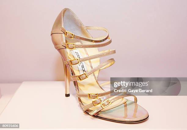 View of the "Atlas " shoe worn by Carrie Bradshaw in the new "Sex in the City Film" at the launch of the new Jimmy Choo boutique at Castlereagh...