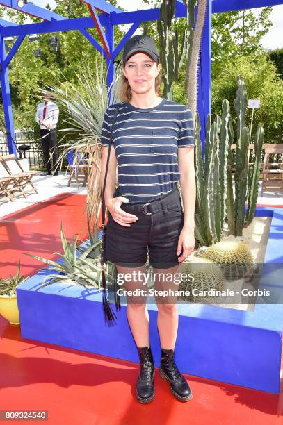 Celine Sallette attends the Bonpoint Haute Couture Fall/Winter 2017-2018 show as part of Haute Couture Paris Fashion Week on July 5, 2017 in Paris,...