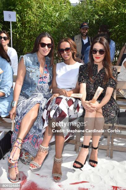 Elisa Tovati, Sonia Rolland and Sofia Essaidi attend the Bonpoint Haute Couture Fall/Winter 2017-2018 show as part of Haute Couture Paris Fashion...