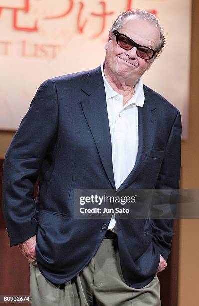 Actor Jack Nicholson attends 'The Bucket List' press conference at the Grand Hyatt Tokyo on April 30, 2008 in Tokyo, Japan.