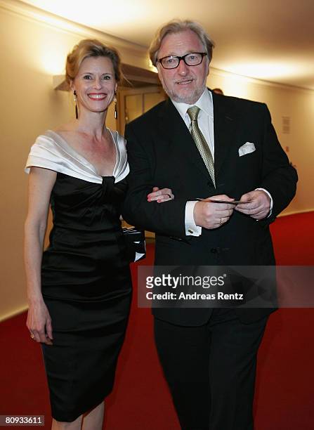 Leslie Malton and Felix von Manteuffel attend the 'Herz Kinder Gala' on April 30, 2008 in Berlin, Germany.