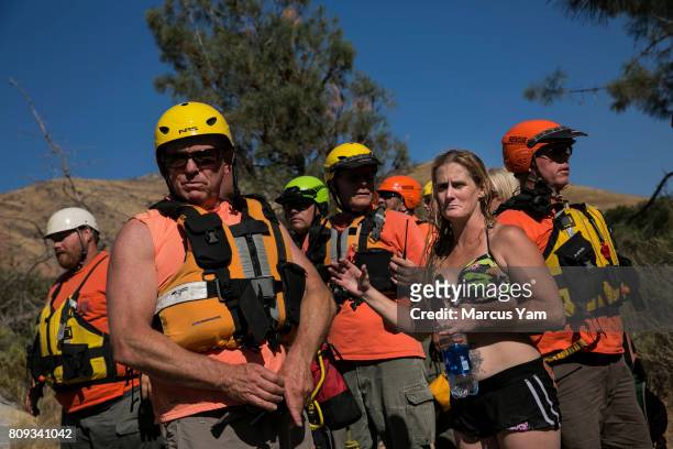 Shannon Gilbert, second from right, was rescued out of the Kern river after she went tubing without a life vest, near Kernville, Calif., on July 1,...