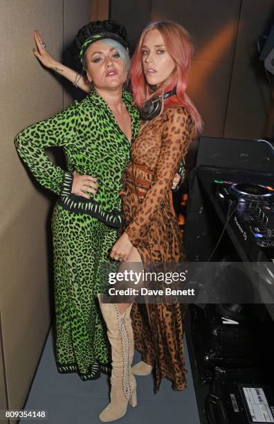 Jaime Winstone and Mary Charteris attend the Warner Music Group and British GQ Summer Party in partnership with Quintessentially at Nobu Hotel...