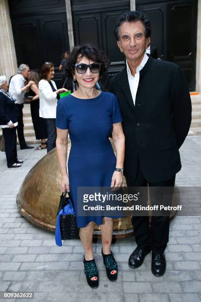 Jack lang and his wife Monique attend the Azzedine Alaia Fashion Show as part of Haute Couture Paris Fashion Week. Held at Azzedine Alaia Gallery on...