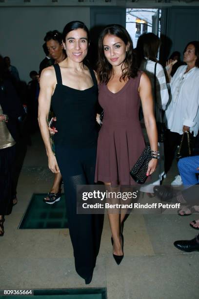 Blanca Li and Hiba Abouk attend the Azzedine Alaia Fashion Show as part of Haute Couture Paris Fashion Week. Held at Azzedine Alaia Gallery on July...