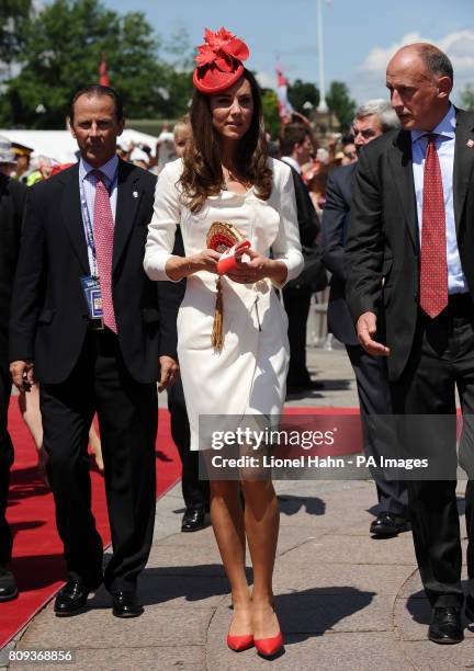 The Duchess of Cambridge leaves Parliament Hill after the Canada Day Celebrations in Ottawa on the second day of her visit to the Commonwealth...