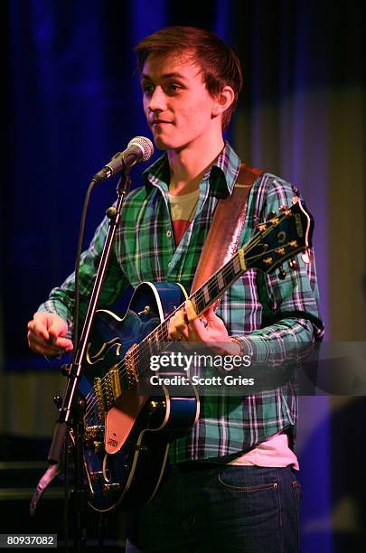 Singer/songwriter Sondre Lerche performs during the Tribeca ASCAP Music Lounge during the 2008 Tribeca Film Festival on April 30, 2008 in New York...