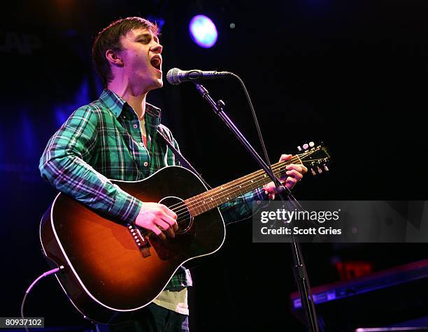 Singer/songwriter Sondre Lerche performs during the Tribeca ASCAP Music Lounge during the 2008 Tribeca Film Festival on April 30, 2008 in New York...