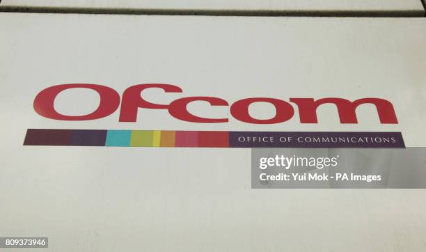 Off Comm A sign at the offices of Ofcom in Southwark, London. News Photo - Getty ...
