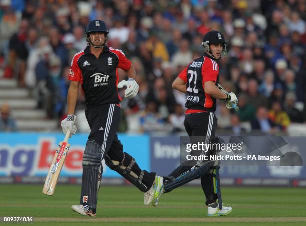 England's opening pair Alastair Cook and Craig Kieswetter during the fourth Natwest ODI match at Trent Bridge, Nottingham.