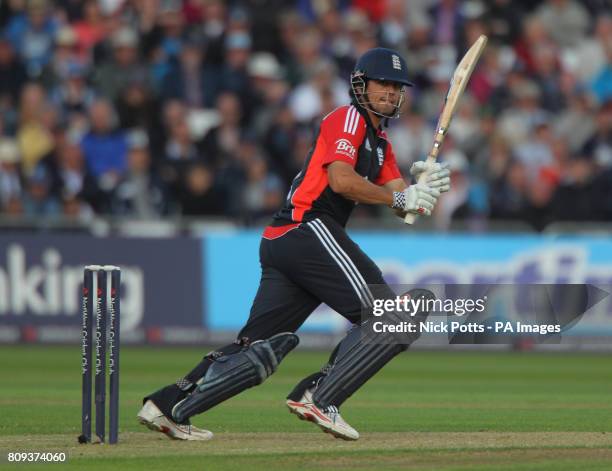 England's captain Alastair Cook bats during the fourth Natwest ODI match at Trent Bridge, Nottingham.