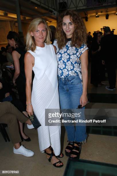 Elizabeth von Guttman and Alexia Niedzielski attend the Azzedine Alaia Fashion Show as part of Haute Couture Paris Fashion Week. Held at Azzedine...
