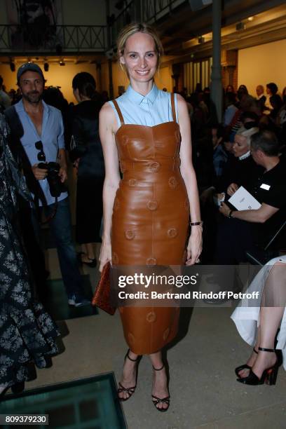 Lauren Santo Domingo attends the Azzedine Alaia Fashion Show as part of Haute Couture Paris Fashion Week. Held at Azzedine Alaia Gallery on July 5,...