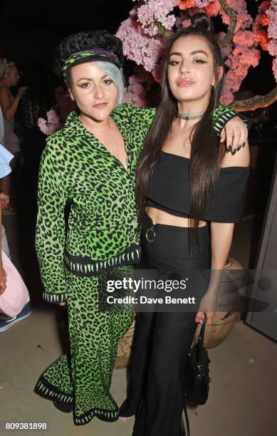 Jaime Winstone and Charli XCX attend the Warner Music Group and British GQ Summer Party in partnership with Quintessentially at Nobu Hotel Shoreditch...