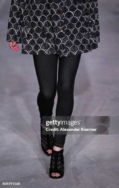 Model walks the runway at the Ethical Fashion on Stage show during the Mercedes-Benz Fashion Week Berlin Spring/Summer 2018 at Funkhaus Berlin on...