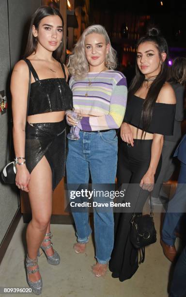 Dua Lipa, Anne-Marie and Charli XCX attend the Warner Music Group and British GQ Summer Party in partnership with Quintessentially at Nobu Hotel...