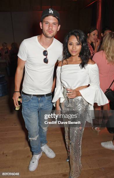 Jeremy Irvine and Vanessa White attend the Warner Music Group and British GQ Summer Party in partnership with Quintessentially at Nobu Hotel...