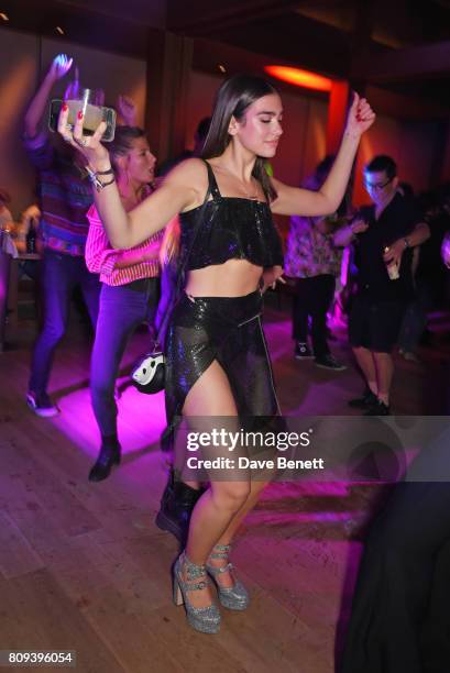 Dua Lipa attends the Warner Music Group and British GQ Summer Party in partnership with Quintessentially at Nobu Hotel Shoreditch on July 5, 2017 in...