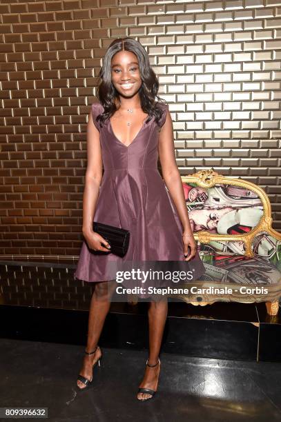 Karidja Toure attends the Jean Paul Gaultier Haute Couture Fall/Winter 2017-2018 show as part of Haute Couture Paris Fashion Week on July 5, 2017 in...