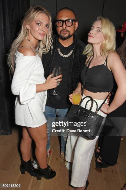 Louisa Johnson, Sean Paul and Grace Chatto attend the Warner Music Group and British GQ Summer Party in partnership with Quintessentially at Nobu...