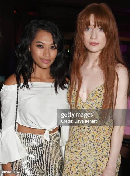 Vanessa White and Nicola Roberts attend the Warner Music Group and British GQ Summer Party in partnership with Quintessentially at Nobu Hotel...