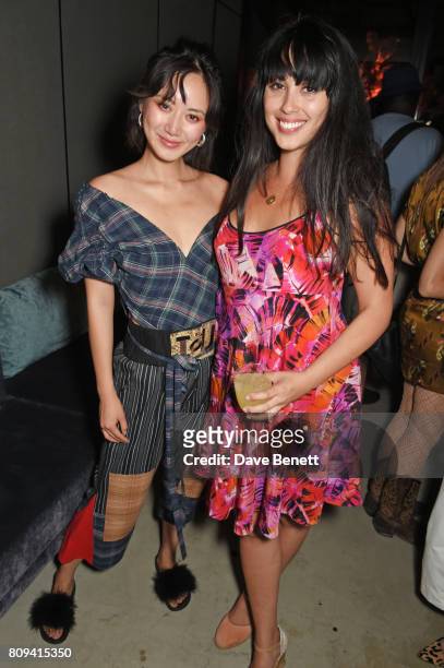 Betty Bachz and Melissa Hemsley attend the Warner Music Group and British GQ Summer Party in partnership with Quintessentially at Nobu Hotel...
