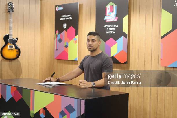 Wilmer Valderrama holds a press conference as Univision's "Premios Juventud" 2017 celebrates the hottest musical artists and young Latinos...