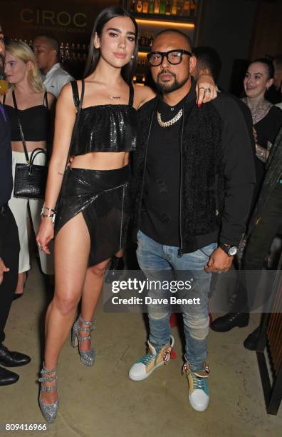 Dua Lipa and Sean Paul attend the Warner Music Group and British GQ Summer Party in partnership with Quintessentially at Nobu Hotel Shoreditch on...