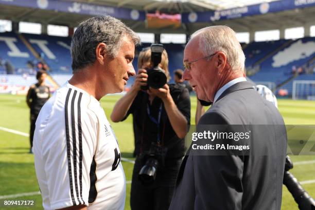 Real Madrid manager Jose Mourinho and Leicester manager Sven-Goran Eriksson before the Pre Season Friendly at the King Power Stadium, Leicester.