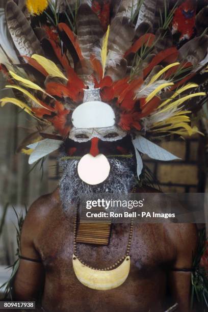 Colourful Highland tribesman during the Singsing held at the Old Golf course, Mt Hagen, Papua New Guinea