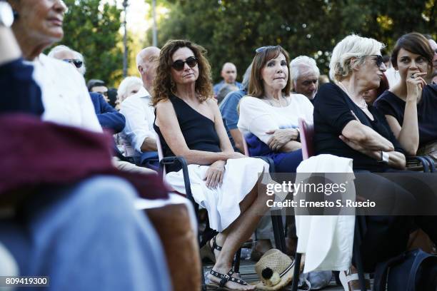 Singer Gigliola Cinquetti attends the Paolo Villaggio Funeral at Casa del Cinema on July 5, 2017 in Rome, Italy.