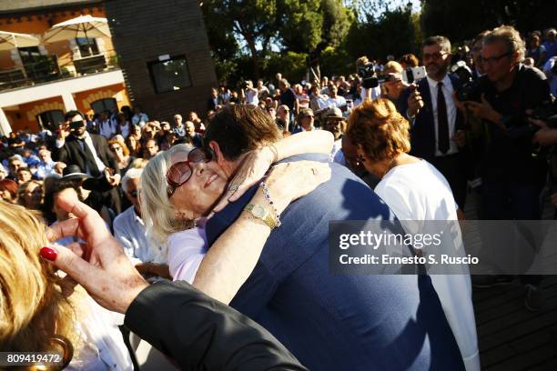 Maura Albites attends the Paolo Villaggio Funeral at Casa del Cinema on July 5, 2017 in Rome, Italy.