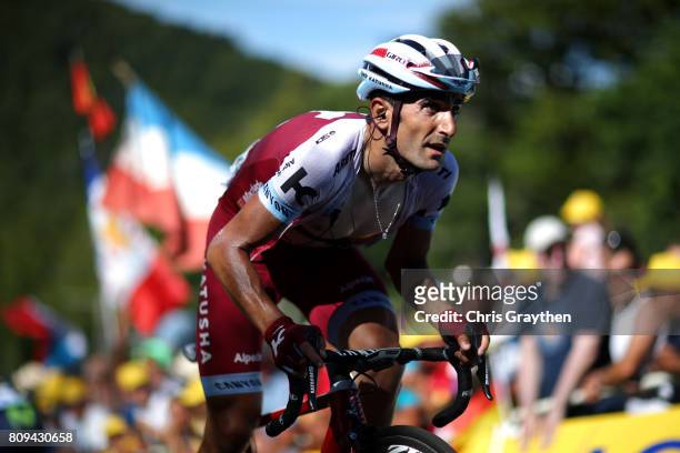 Tiago Machado of Portugal riding for Team Katusha Alpecin rides during stage five of the 2017 Le Tour de France, a 160.5km stage from Vittel to La...