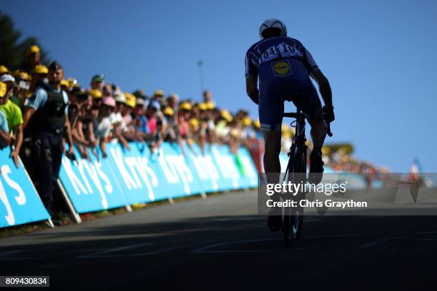 Philippe Gilbert of Belgium riding for Quick-Step Floors rides during stage five of the 2017 Le Tour de France, a 160.5km stage from Vittel to La...