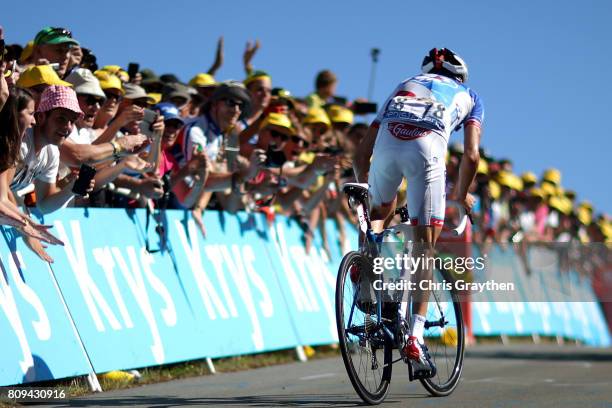 Thibaut Pinot of France riding for FDJ rides during stage five of the 2017 Le Tour de France, a 160.5km stage from Vittel to La plance des belles...