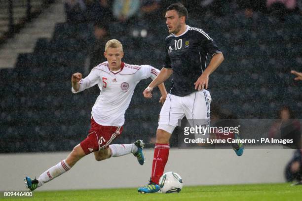Scotland's Robert Snodgrass and Denmark's Nicolai Boilesen
