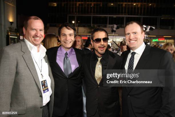 Paramount's Rob Moore, Exec. Producer David Maisel, Robert Downey Jr. And Producer Kevin Feige at the Paramount and Marvel Los Angeles Premiere of...