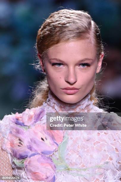 Frederikke Sofie walks the runway during the Fendi Haute Couture Fall/Winter 2017-2018 show as part of Haute Couture Paris Fashion Week on July 5,...