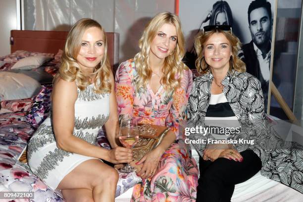 Regina Halmich, Tanja Buelter and Tina Ruland attend the Guido Maria Kretschmer Fashion Show Autumn/Winter 2017 presented by OTTO at Tempodrom on...