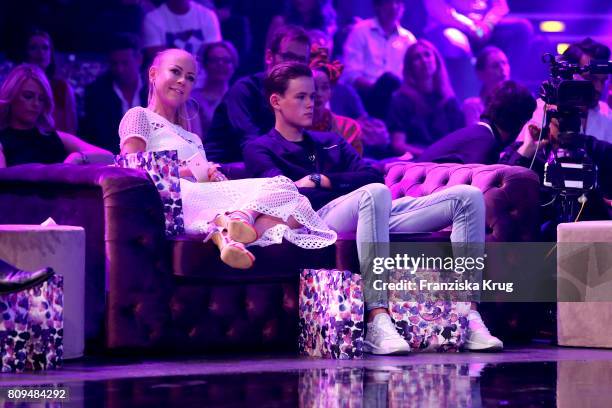 Jenny Elvers and her son Paul Jolig attend the Guido Maria Kretschmer Fashion Show Autumn/Winter 2017 presented by OTTO at Tempodrom on July 5, 2017...