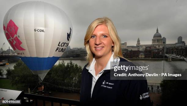 Olympic swimmer Rebecca Adlington during a photocall to launch the National Lottery London 2012 Games hot air balloon at the Tate Modern, London.