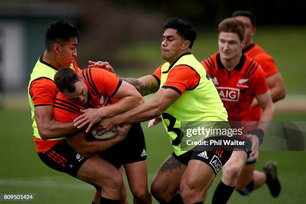 Israel Dagg of the All Blacks during a New Zealand All Blacks training session at Trusts Stadium on July 6, 2017 in Auckland, New Zealand.